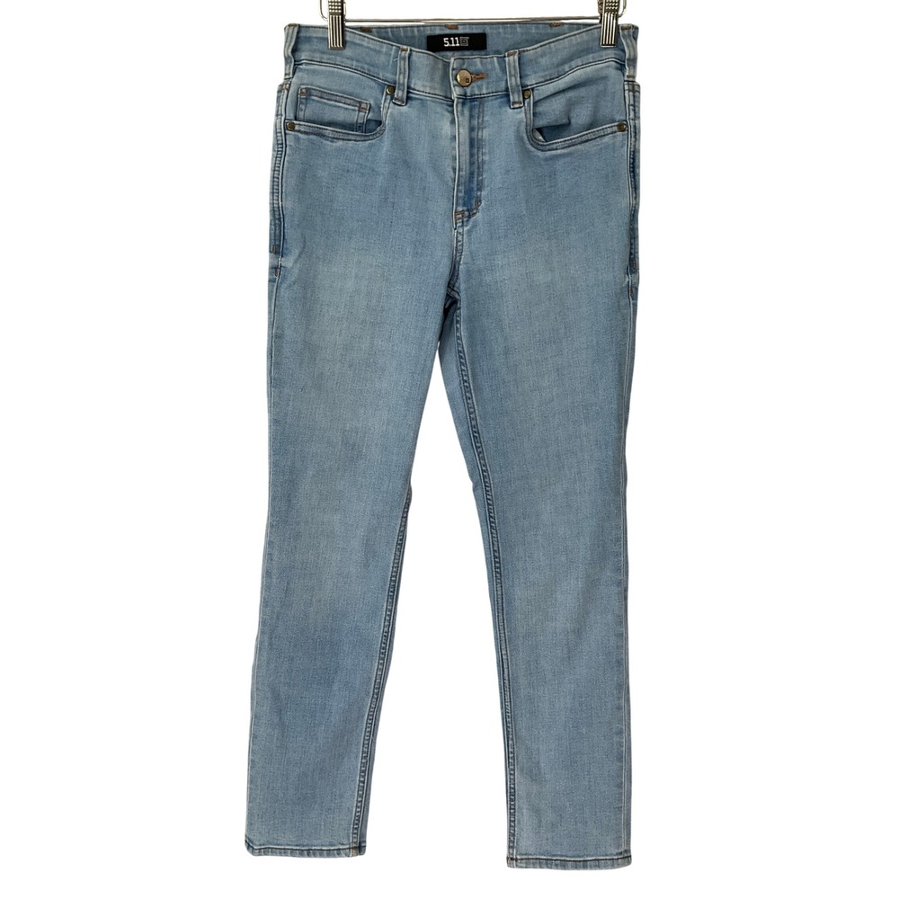 5.11 Tactical Womens‎ Light Wash Slim Straight Stretch Denim Jeans Size 4 Short